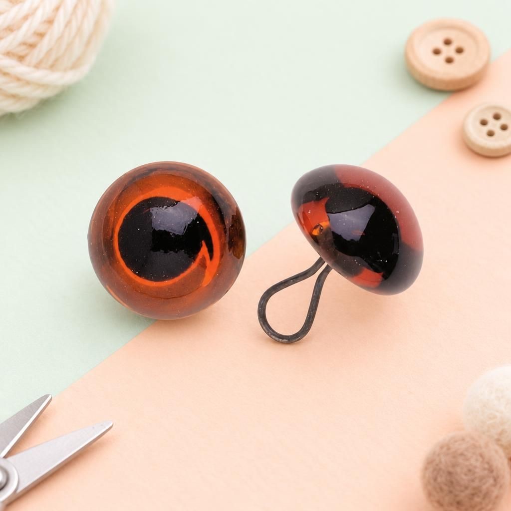 Generiert: Hauptbild – Augen Glas/Oese braun 6mm SB 2 Stück