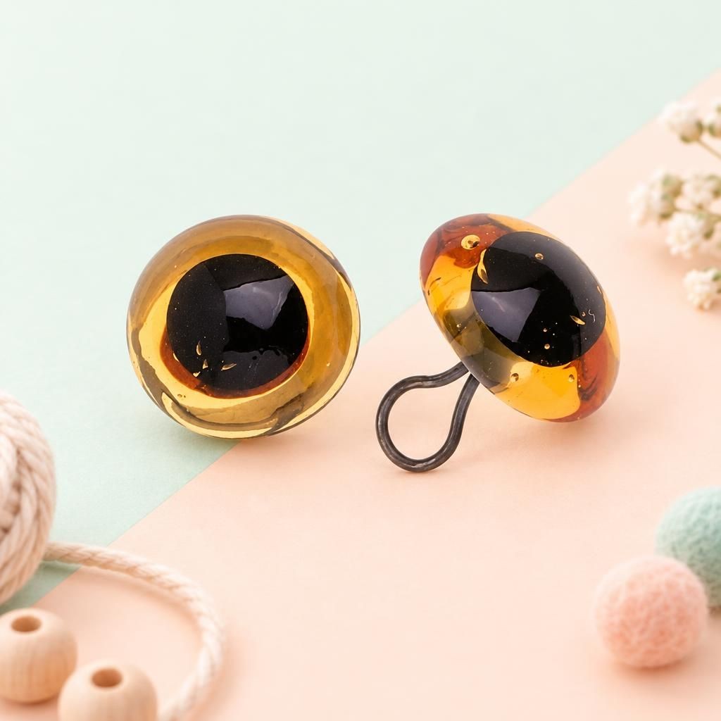 Generiert: Hauptbild – Augen Glas/Oese bernstein 10mm SB 2 Stück