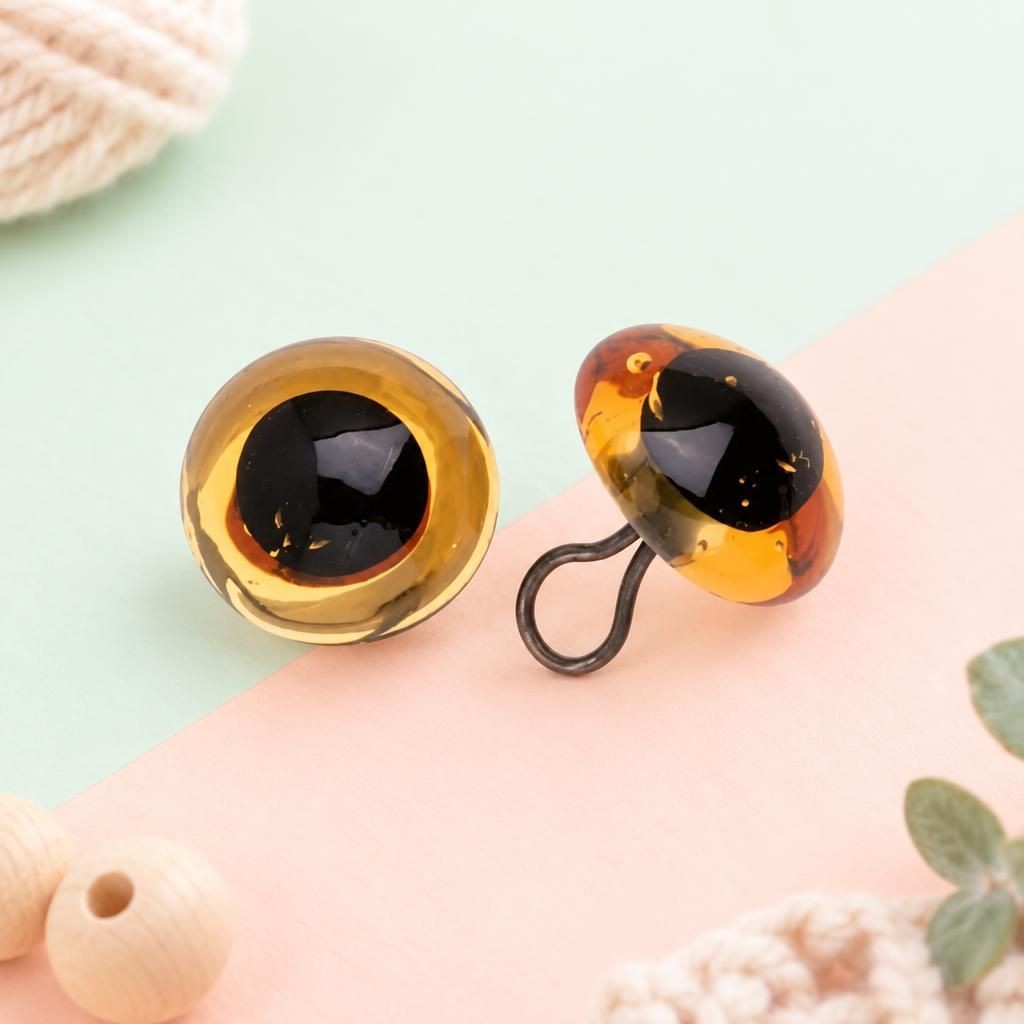 Generiert: Hauptbild – Augen Glas/Oese bernstein 10mm, 50 Stück