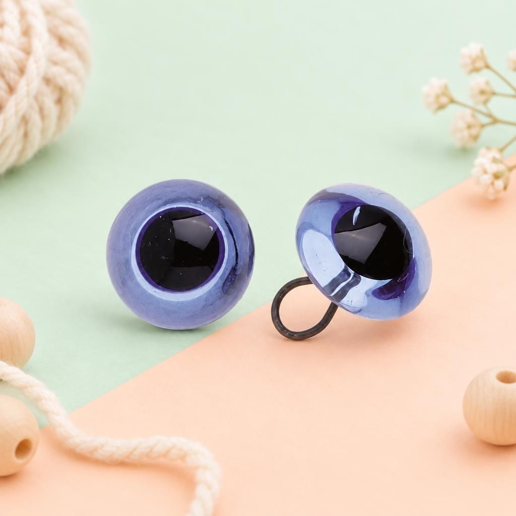 Generiert: Hauptbild – Augen Glas/Oese saphir 10mm, 50 Stück