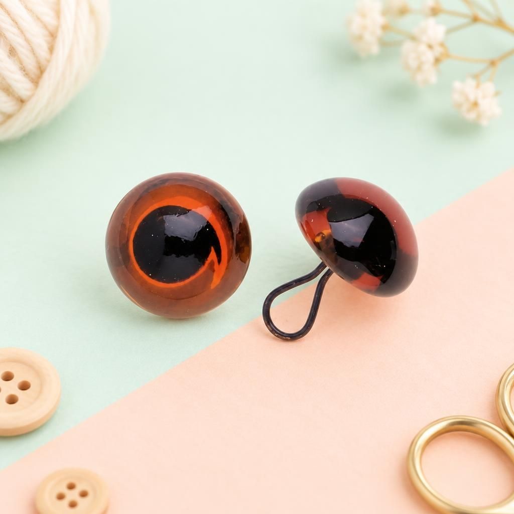 Generiert: Hauptbild – Augen Glas/Oese braun 8mm, 50 Stück