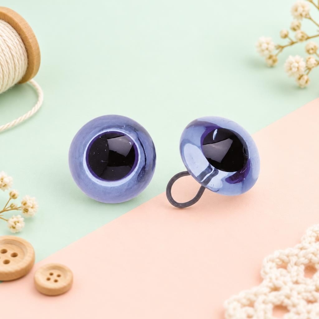 Generiert: Hauptbild – Augen Glas/Oese saphir 12mm, 50 Stück