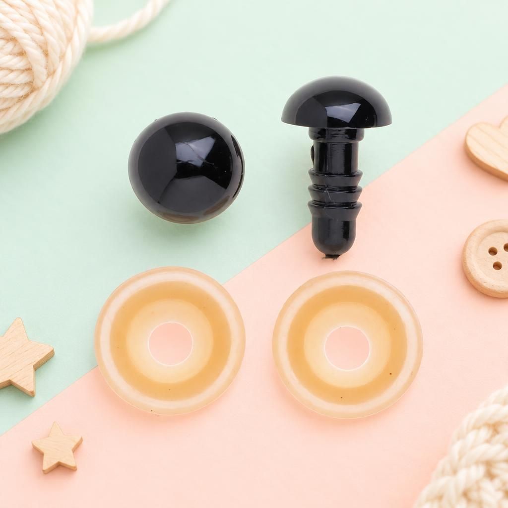 Generiert: Hauptbild – Augen, Kunststoff braun 10mm, 50 Stück