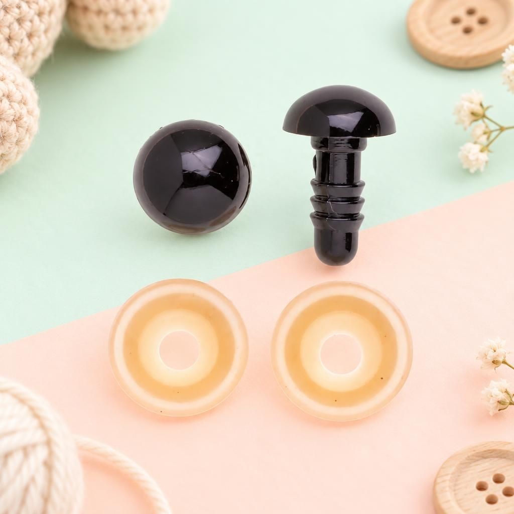 Generiert: Hauptbild – Augen, Kunststoff braun 15mm, 50 Stück