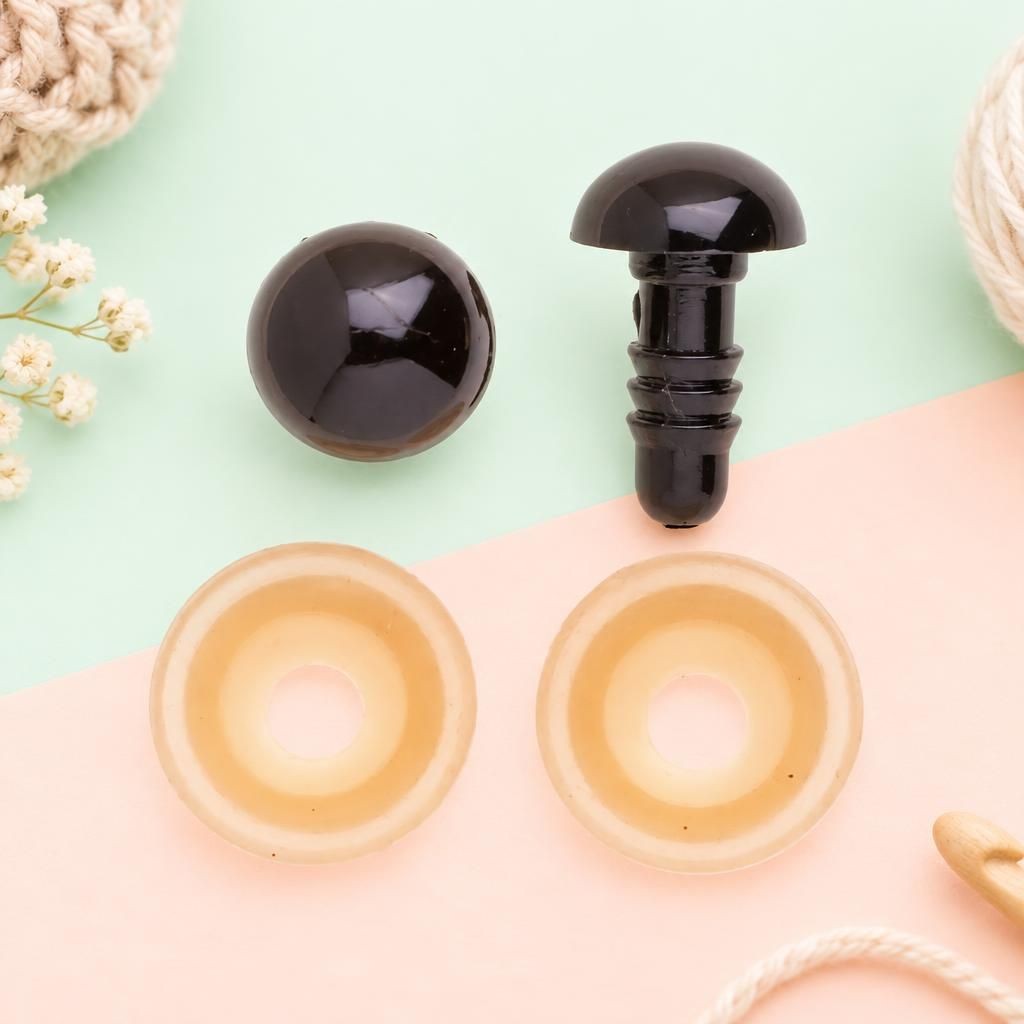 Generiert: Hauptbild – Augen, Kunststoff braun 12mm, 50 Stück