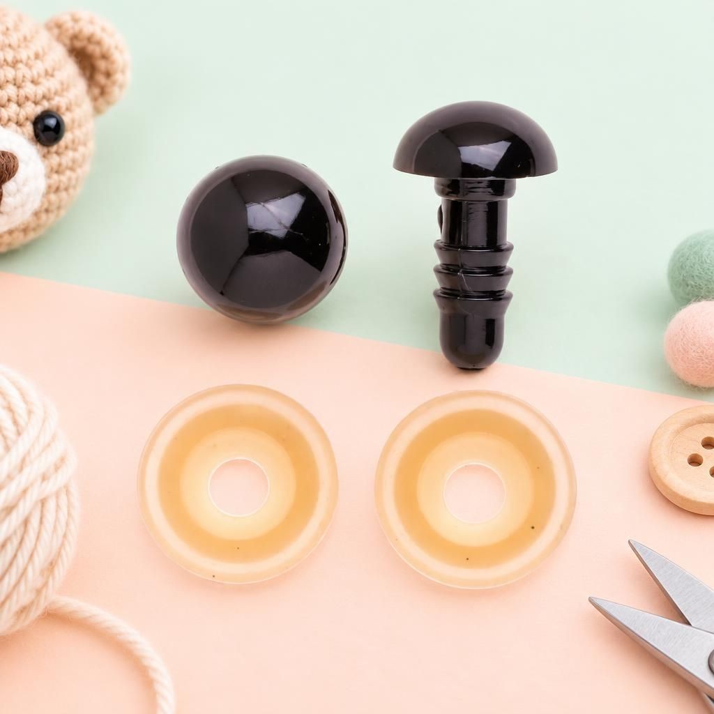 Generiert: Hauptbild – Augen, Kunststoff braun 18mm, 50 Stück