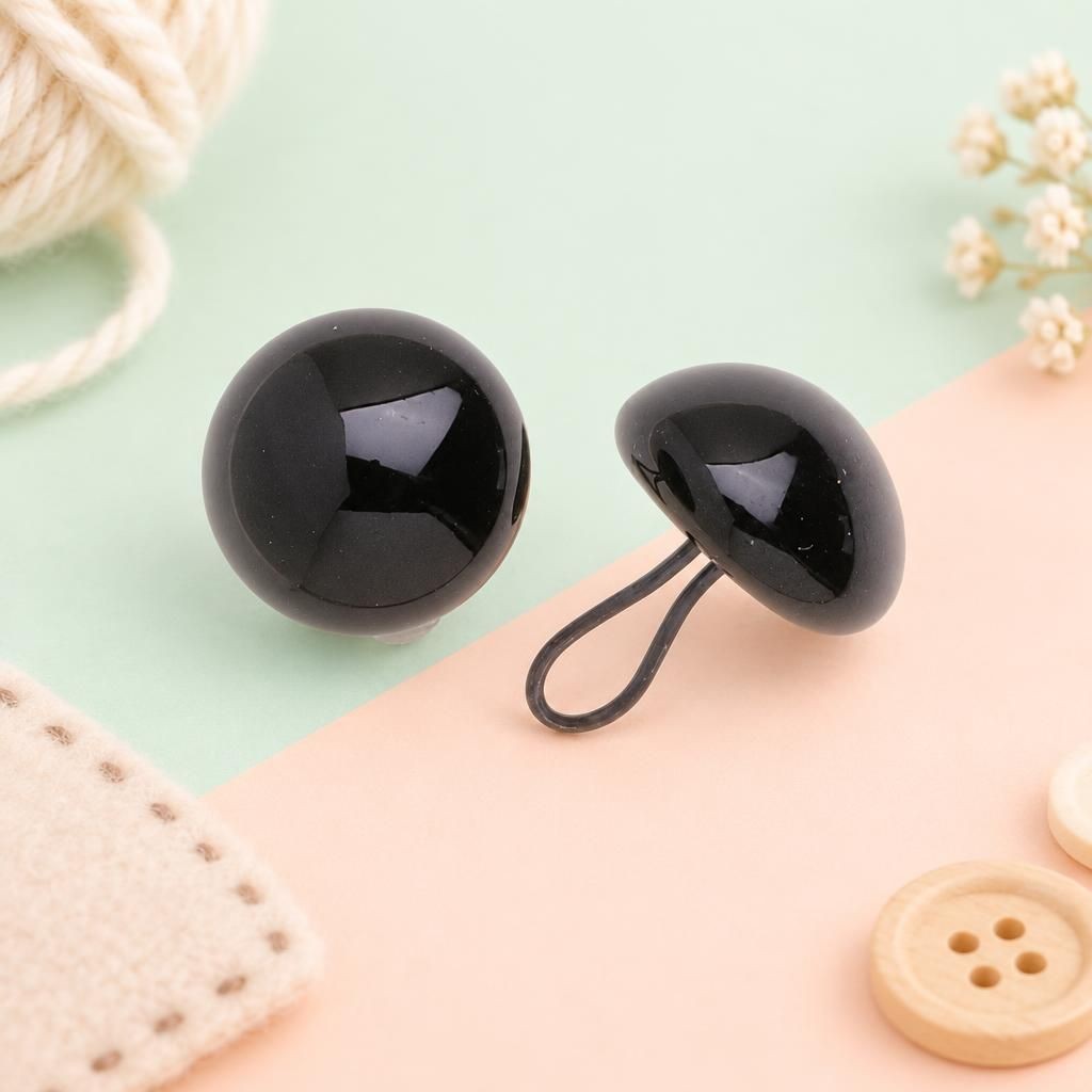 Generiert: Hauptbild – Augen Glas/Oese schwarz 10mm SB 2 Stück