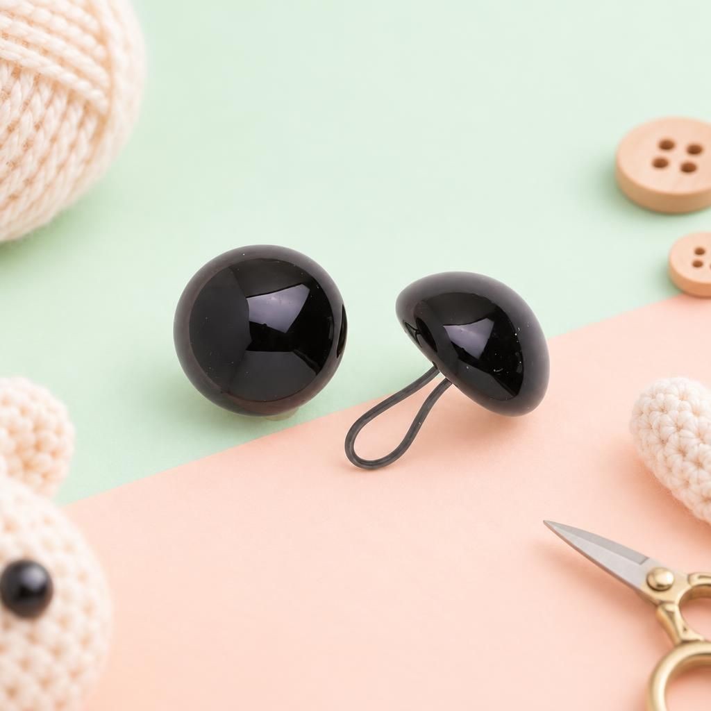 Generiert: Hauptbild – Augen Glas/Oese schwarz 10mm, 50 Stück