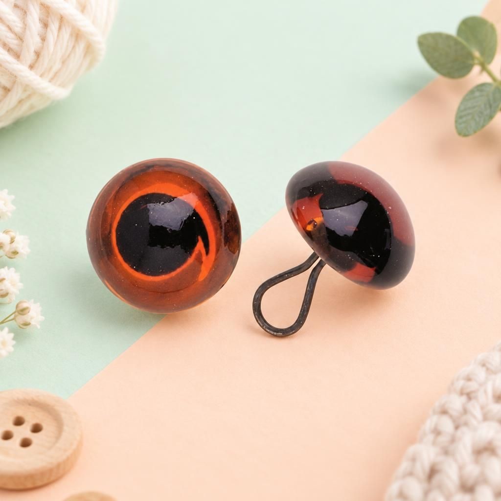 Generiert: Hauptbild – Augen Glas/Oese braun 10mm SB 2 Stück
