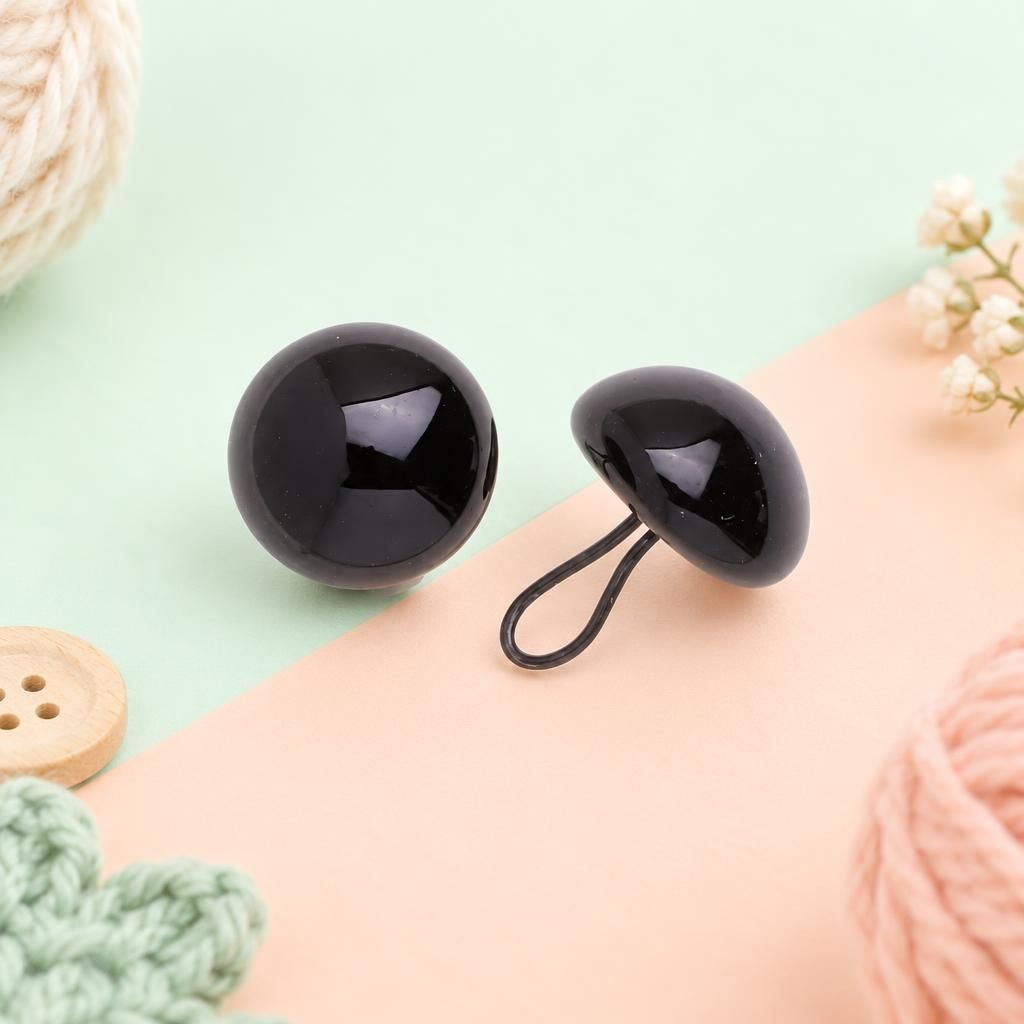 Generiert: Hauptbild – Augen Glas/Oese schwarz 12mm, 50 Stück