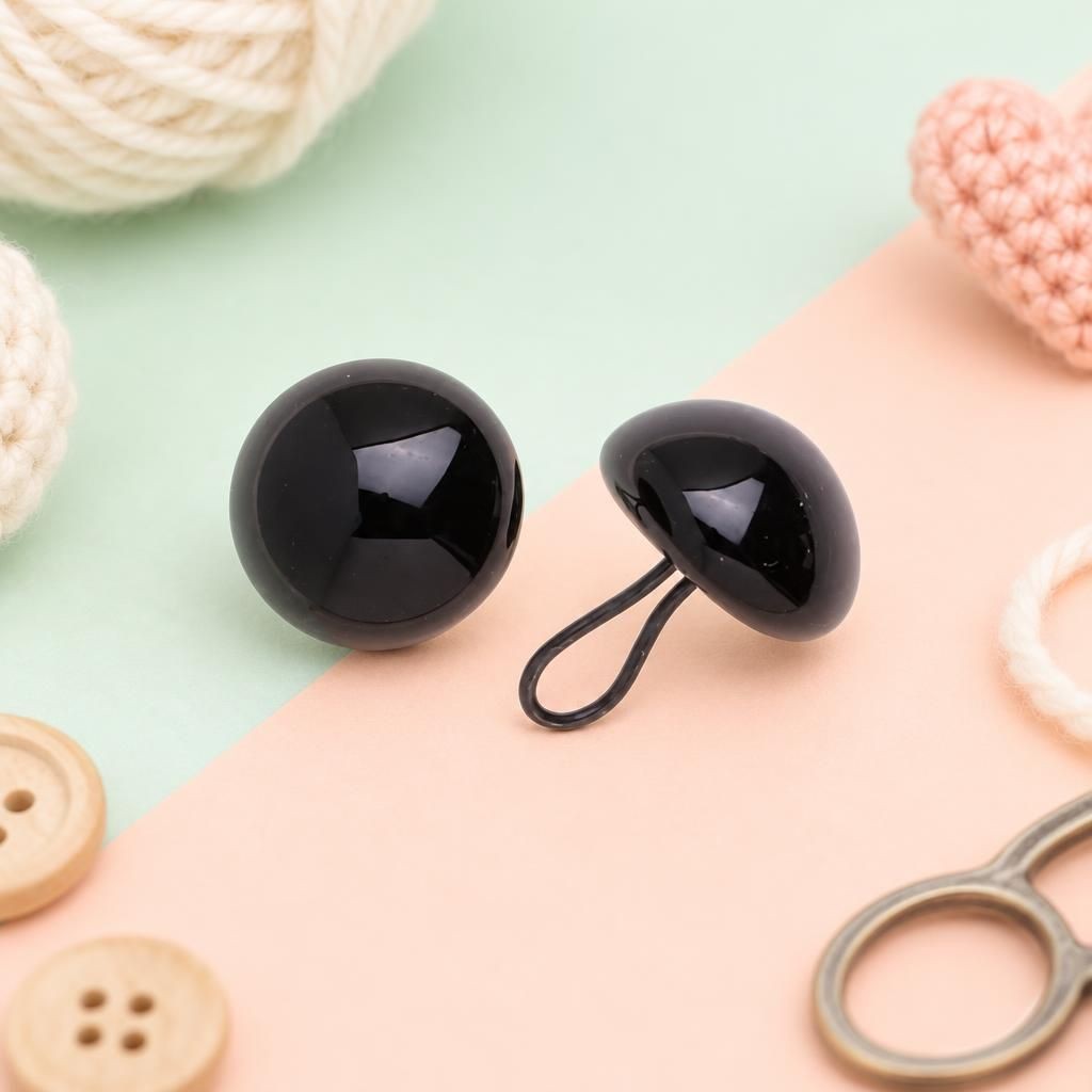 Generiert: Hauptbild – Augen Glas/Oese schwarz 16mm,50 Stück