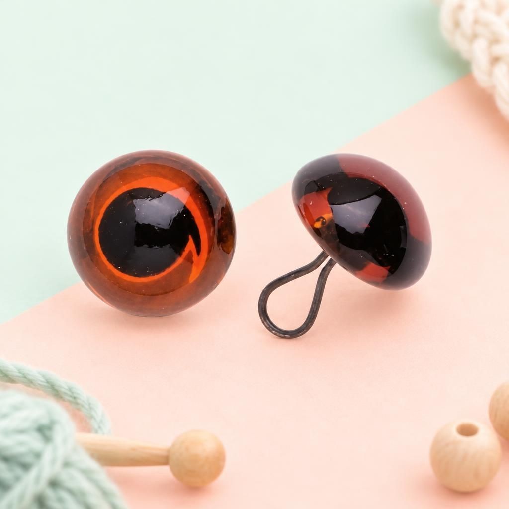 Generiert: Hauptbild – Augen Glas/Oese braun 16mm, 50 Stück