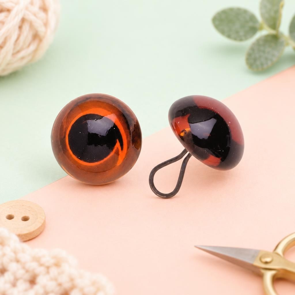 Generiert: Hauptbild – Augen Glas/Oese braun 18mm SB 2 Stück