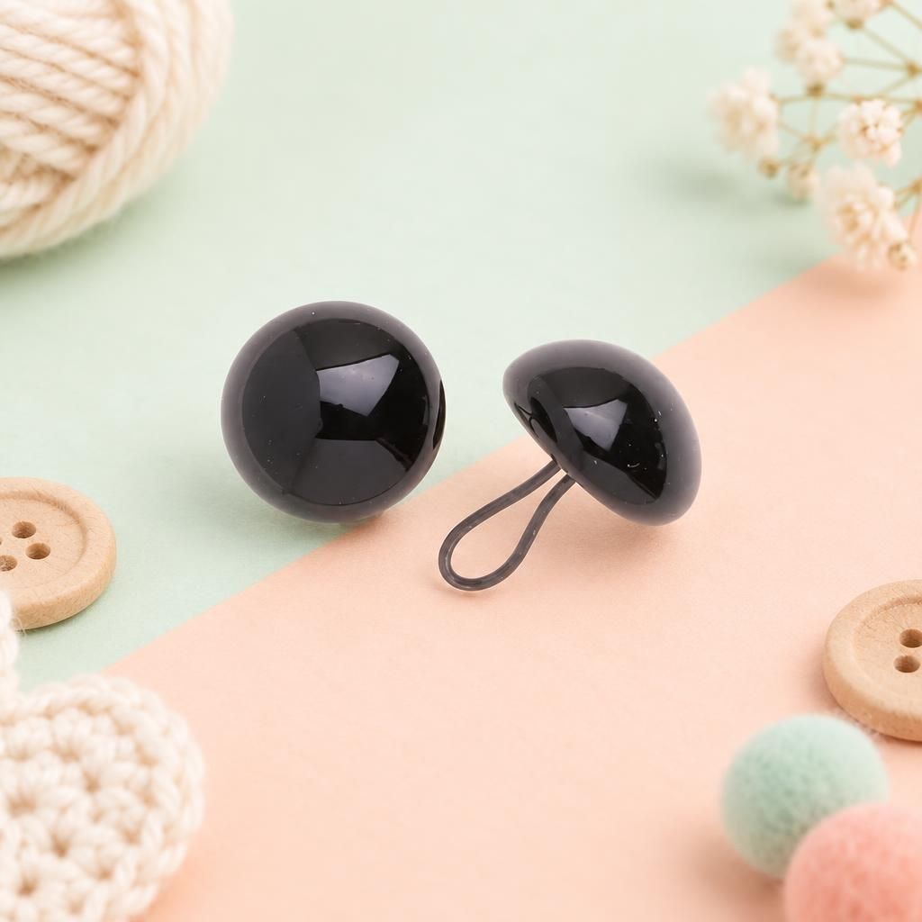 Generiert: Hauptbild – Augen Glas/Oese schwarz 4mm, 50 Stück