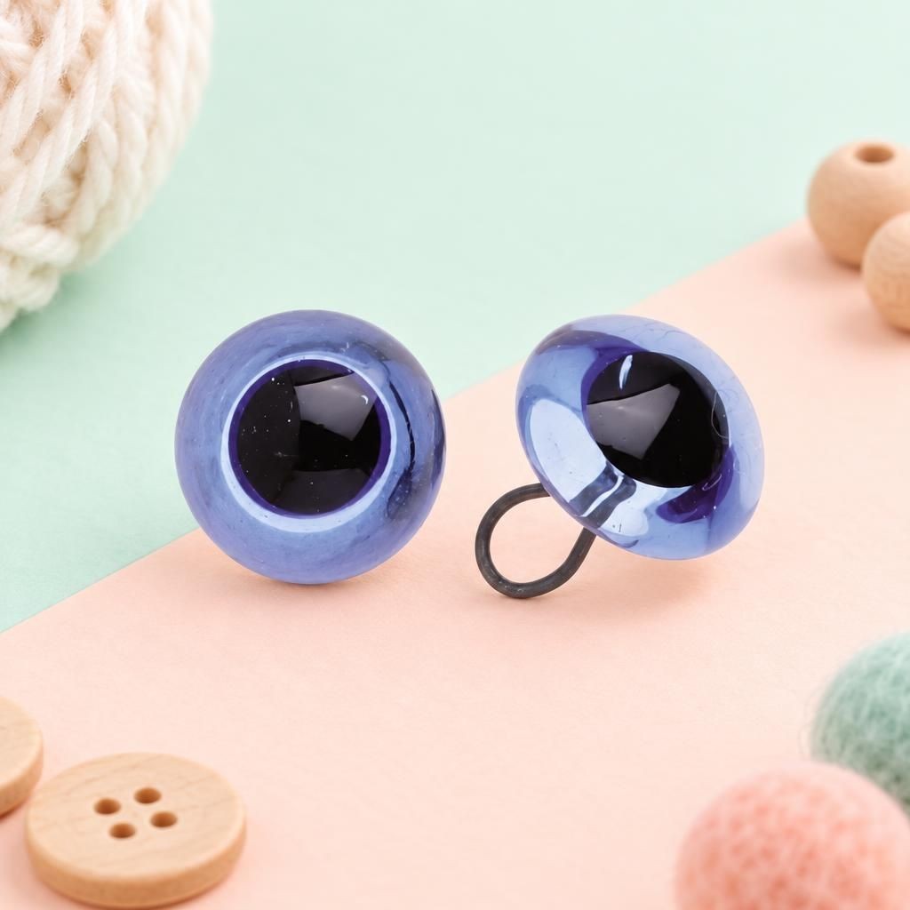 Generiert: Hauptbild – Augen Glas/Oese saphir 14mm, 50 Stück