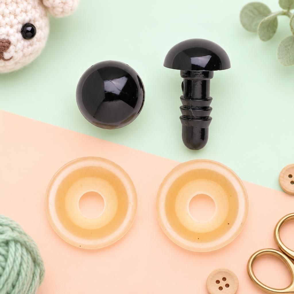 Generiert: Hauptbild – Augen, Kunststoff schwarz 8mm SB 2 Stück