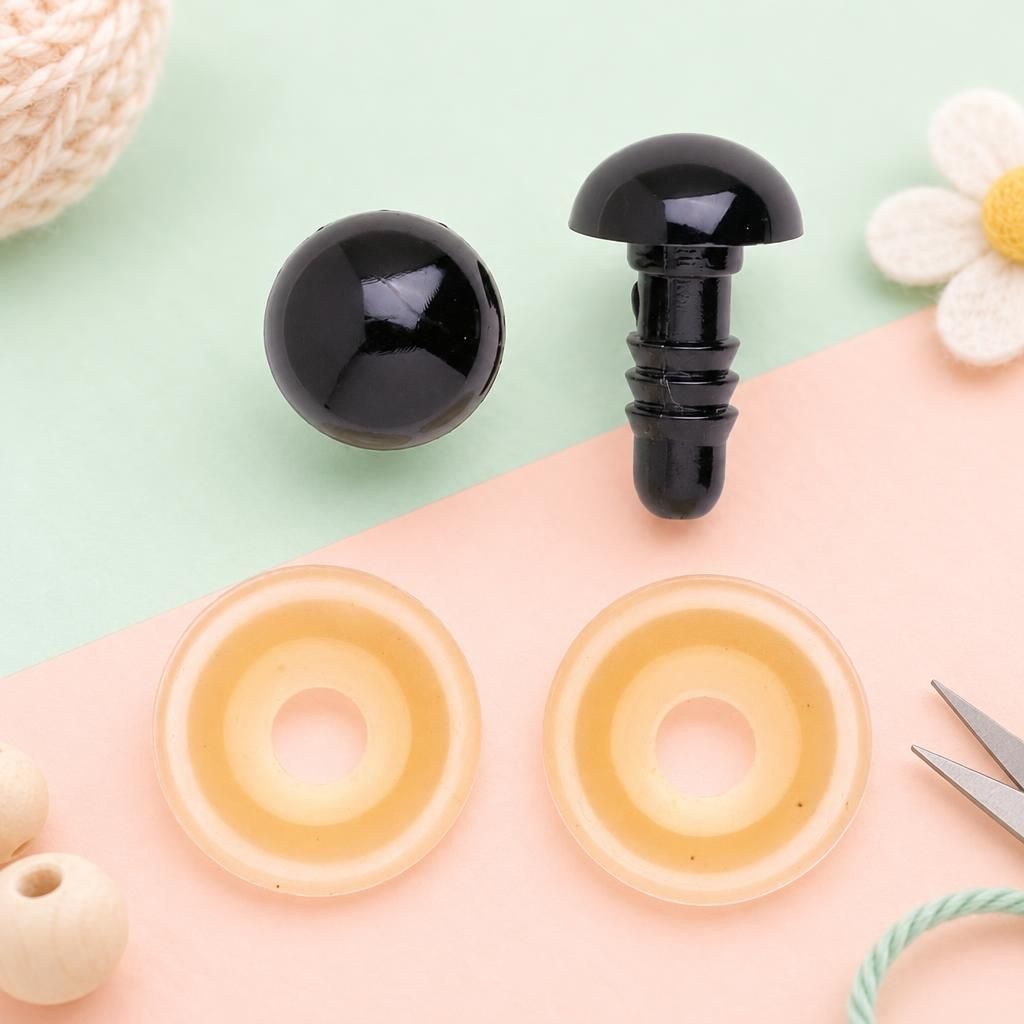 Generiert: Hauptbild – Augen, Kunststoff schwarz 10mm SB 2 Stück