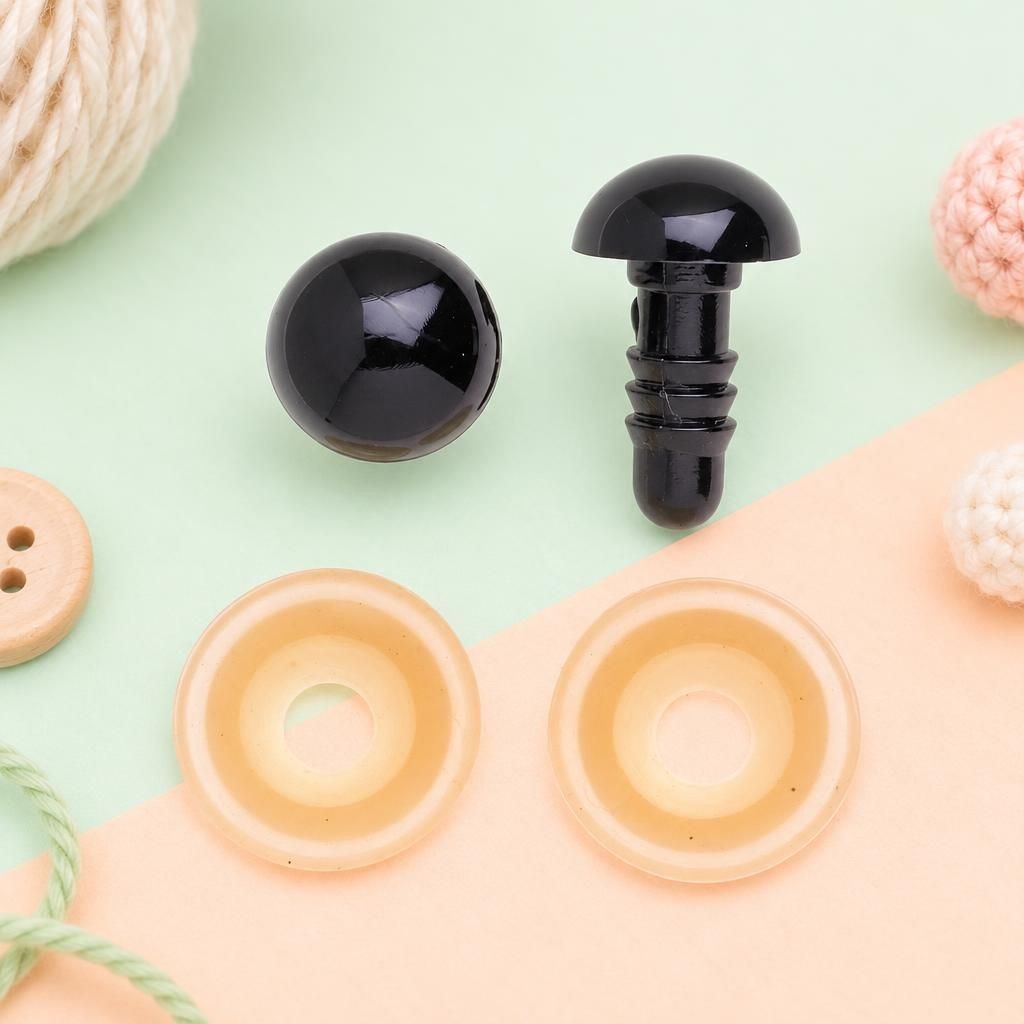 Generiert: Hauptbild – Augen, Kunststoff schwarz 12mm SB 2 Stück