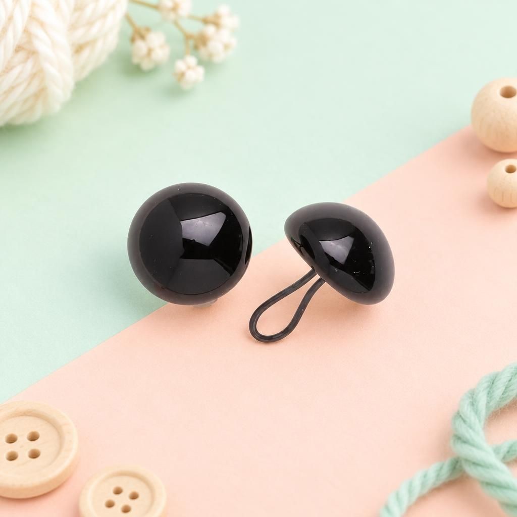 Generiert: Hauptbild – Augen, Kunststoff schwarz 12mm, 50 Stück