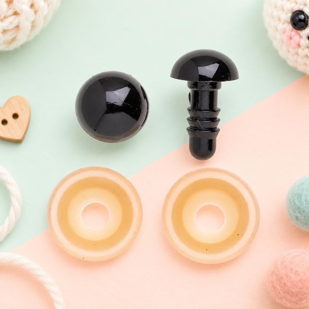 Generiert: Hauptbild – Augen, Kunststoff schwarz 15mm, 50 Stück