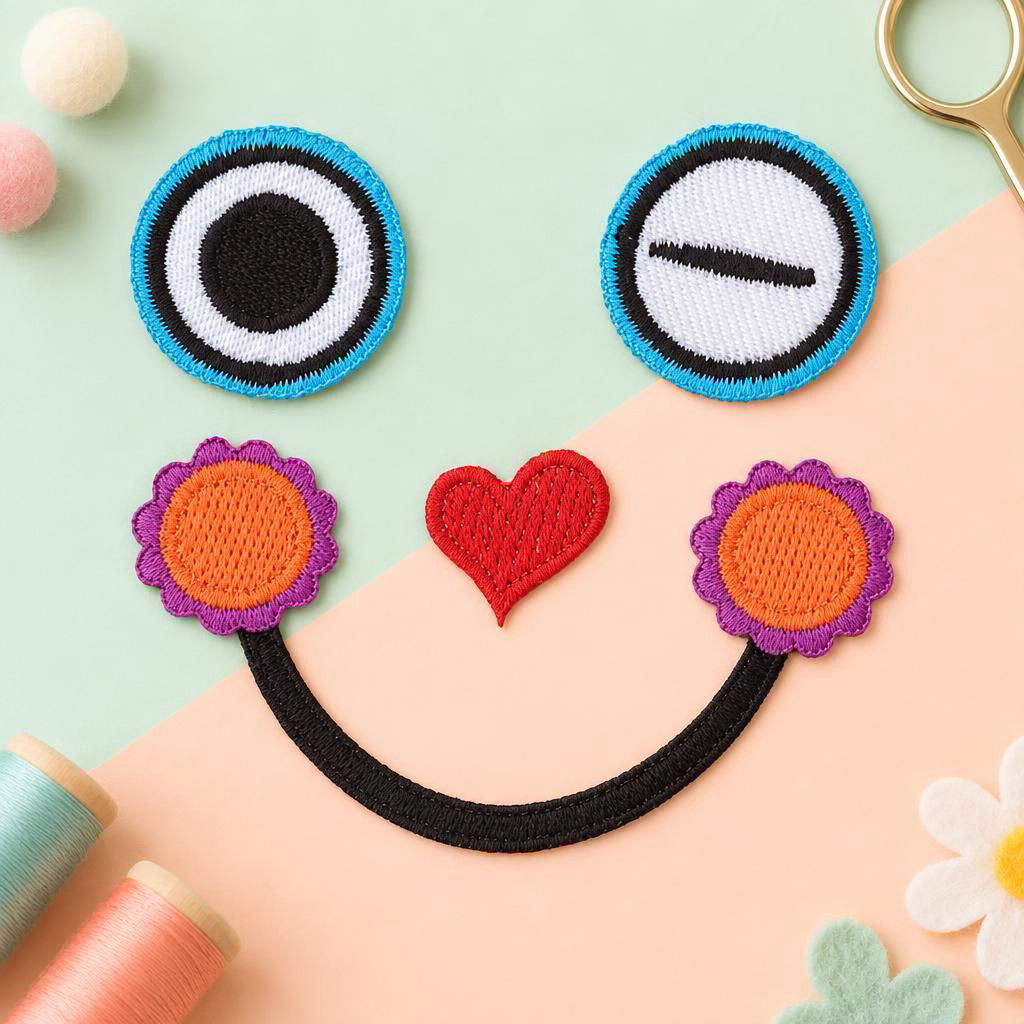 Generiert: [b95bbdaa-4e39-413c-a092-2c371d7d24a1:1] Hauptbild – EYE SEE YOU "Funny Face" zum Aufbügeln