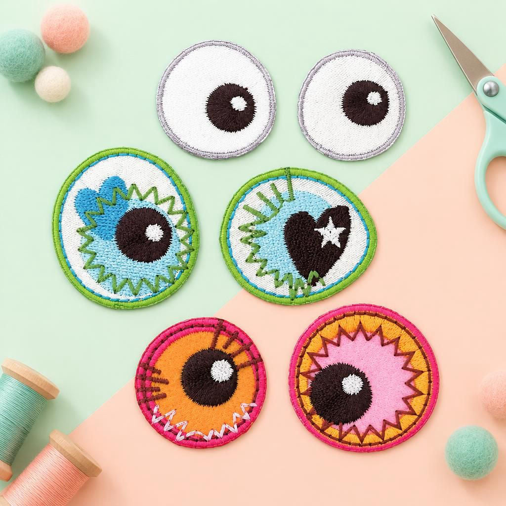 Generiert: [9f3f5c23-c4da-4eb9-9681-5b31a5c93694:1] Hauptbild – EYE SEE YOU "Eyes 2" 3 Paar zum Aufbügeln