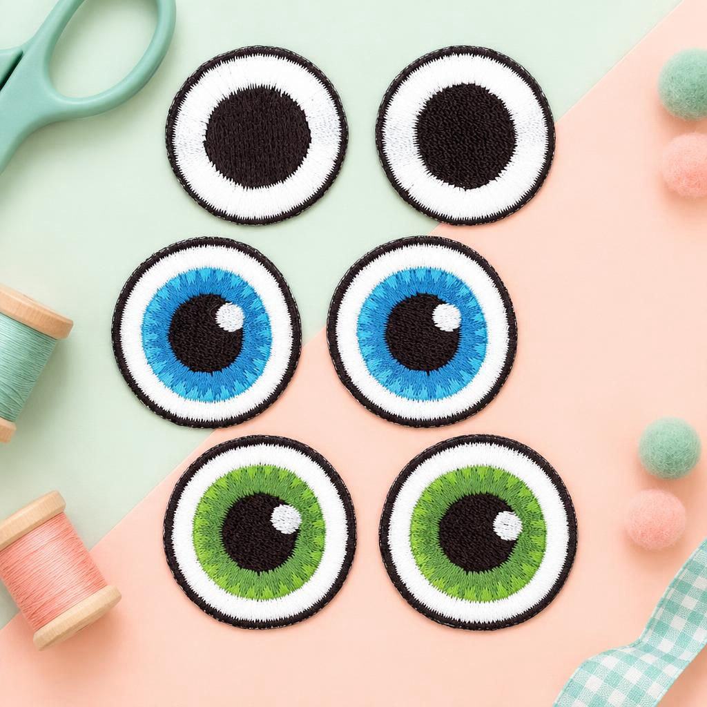 Generiert: [47a439b2-c99d-4571-bfca-732587a8694e:1] Hauptbild – EYE SEE YOU "Eyes 3" 3 Paar, zum Aufbügeln
