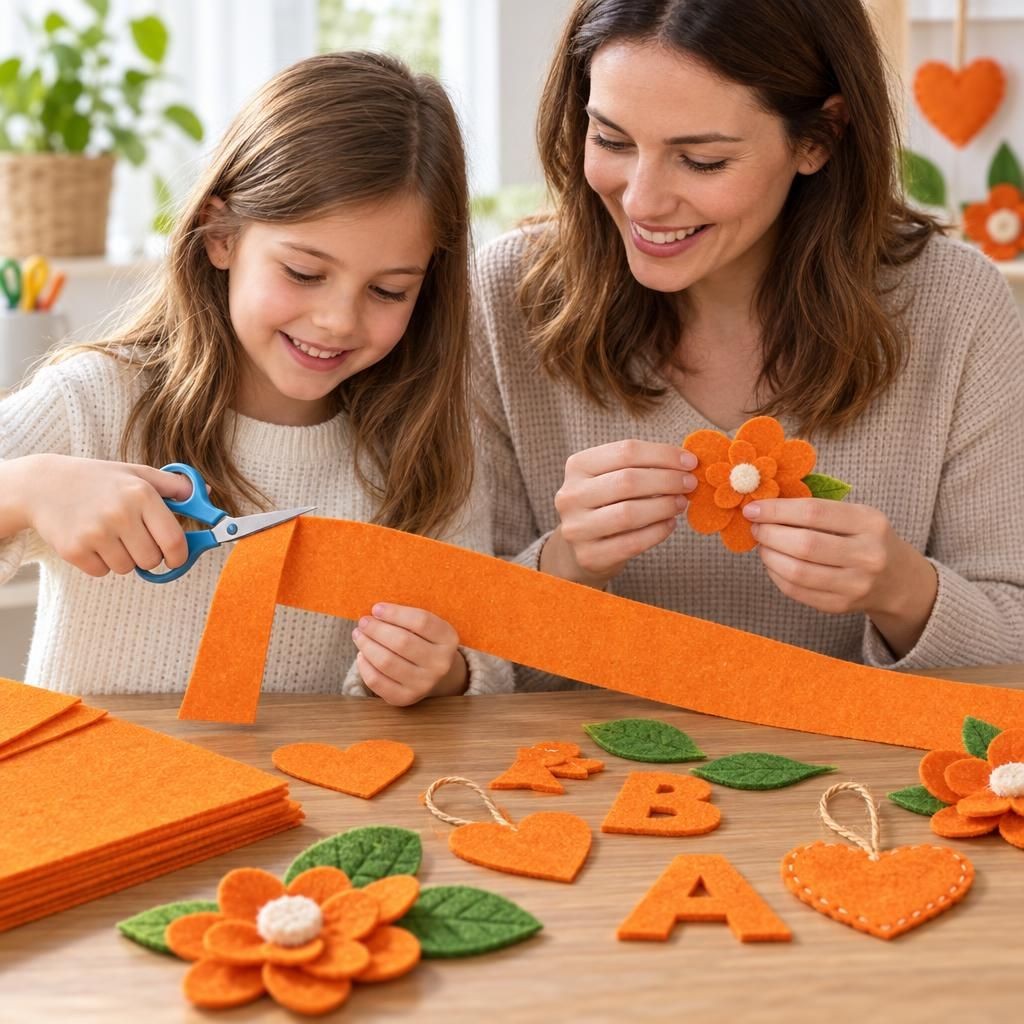 Mit Menschen – Bastelfilz 250g 2Bg orange, 20x30cm