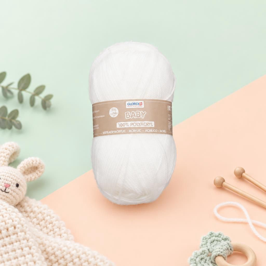 Generiert: [fac6bb9d-7049-41c0-94da-a5d832964674:1] Hauptbild – Baby 100% Acryl, 50g weiss