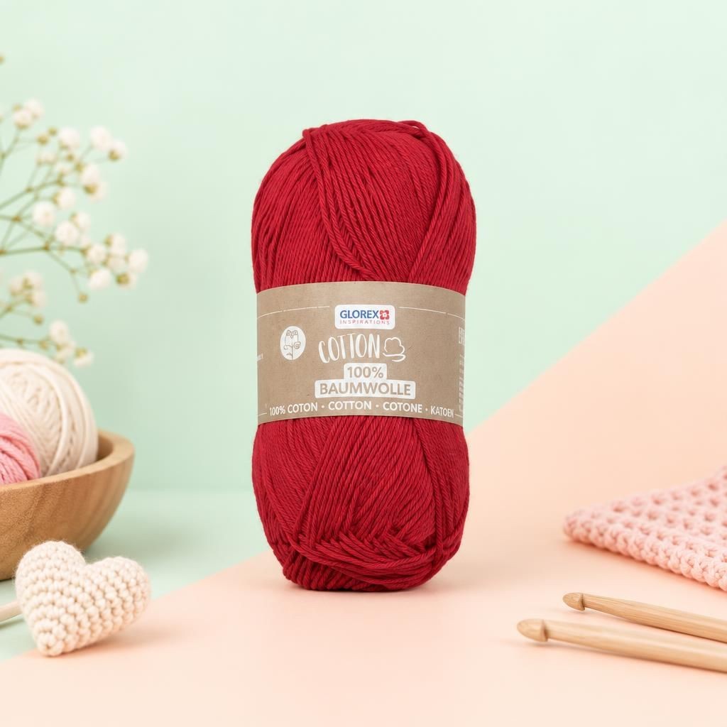 Generiert: [c6cec616-2e07-45f8-b547-649ac11ec46e:1] Hauptbild – Cotton 100% Baumwolle, 50g, rot