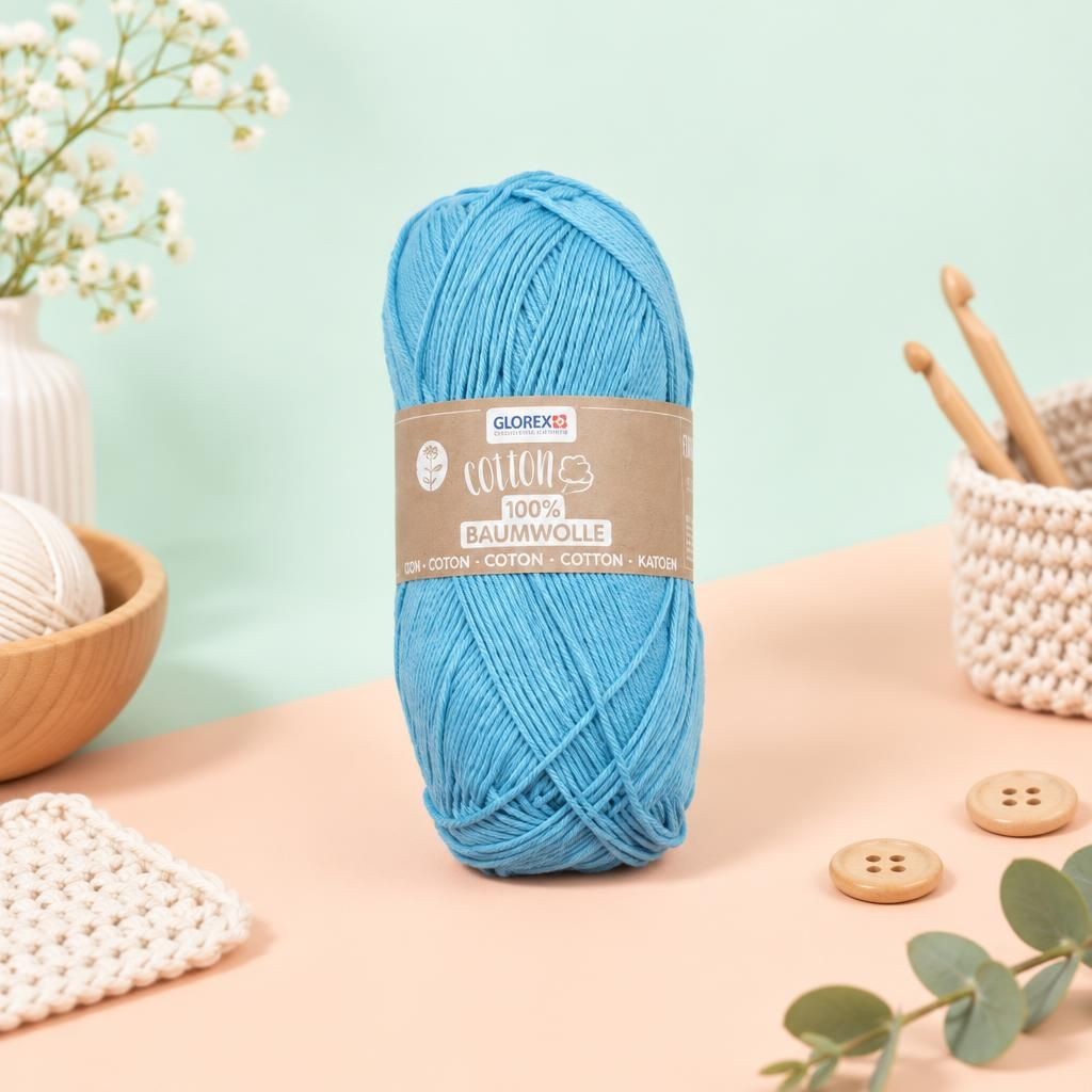 Generiert: [3ccae405-2444-4a86-b4ff-c5130dc5ad0b:1] Hauptbild – Cotton 100% Baumwolle, 50g, hellblau