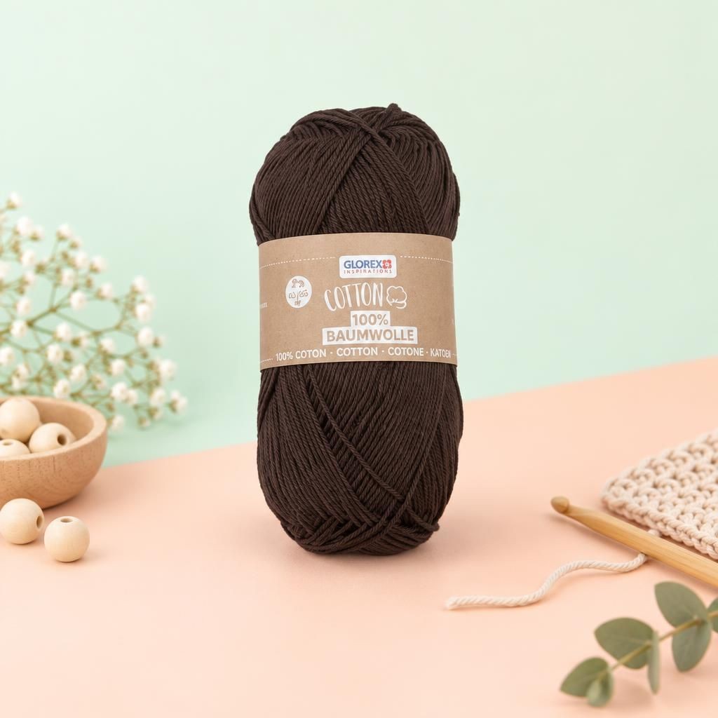 Generiert: [026cc093-6162-4629-8b37-32f3334c6c07:1] Hauptbild – Cotton 100% Baumwolle, 50g, braun
