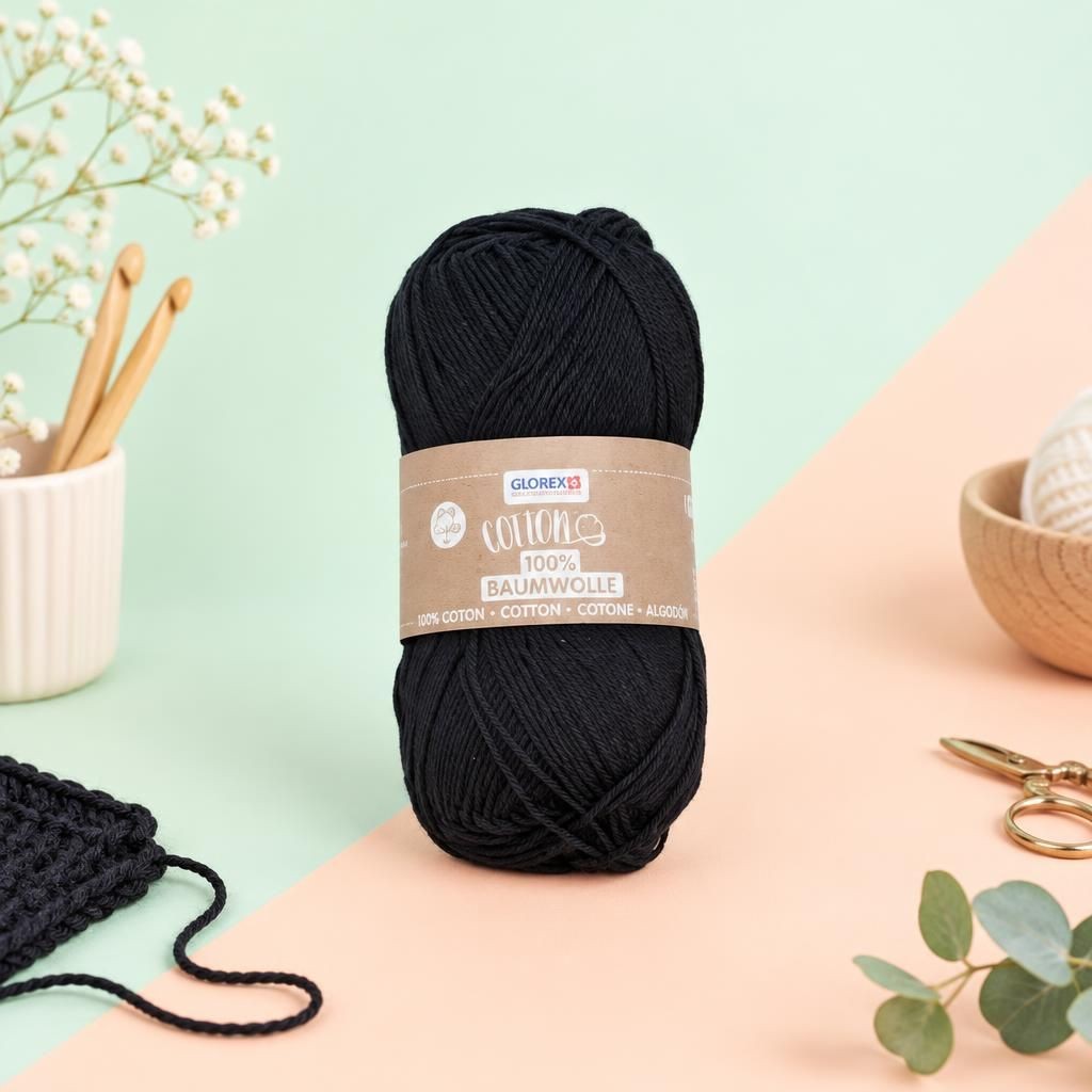 Generiert: [bc37640c-a003-4ddb-932d-9d413571581f:1] Hauptbild – Cotton 100% Baumwolle, 50g, schwarz
