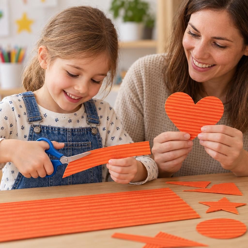 Mit Menschen – Bastelwellpappe orange