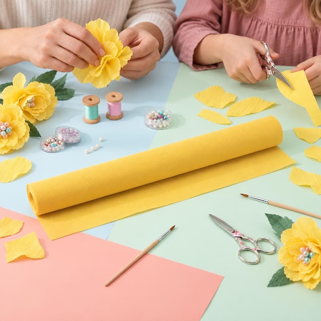 Mit Menschen – Floristik Krepp-Papier gelb