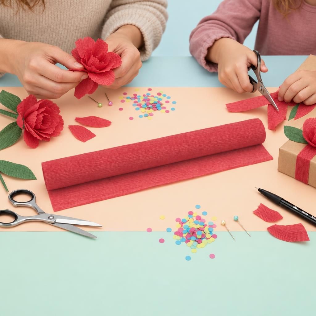 Mit Menschen – Floristik Krepp-Papier rot