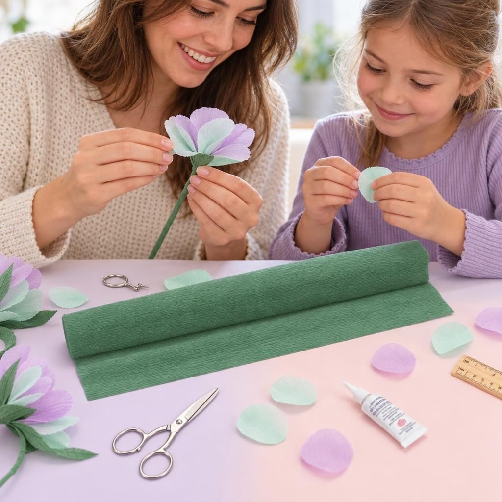 Mit Menschen – Floristik Krepp-Papier grün