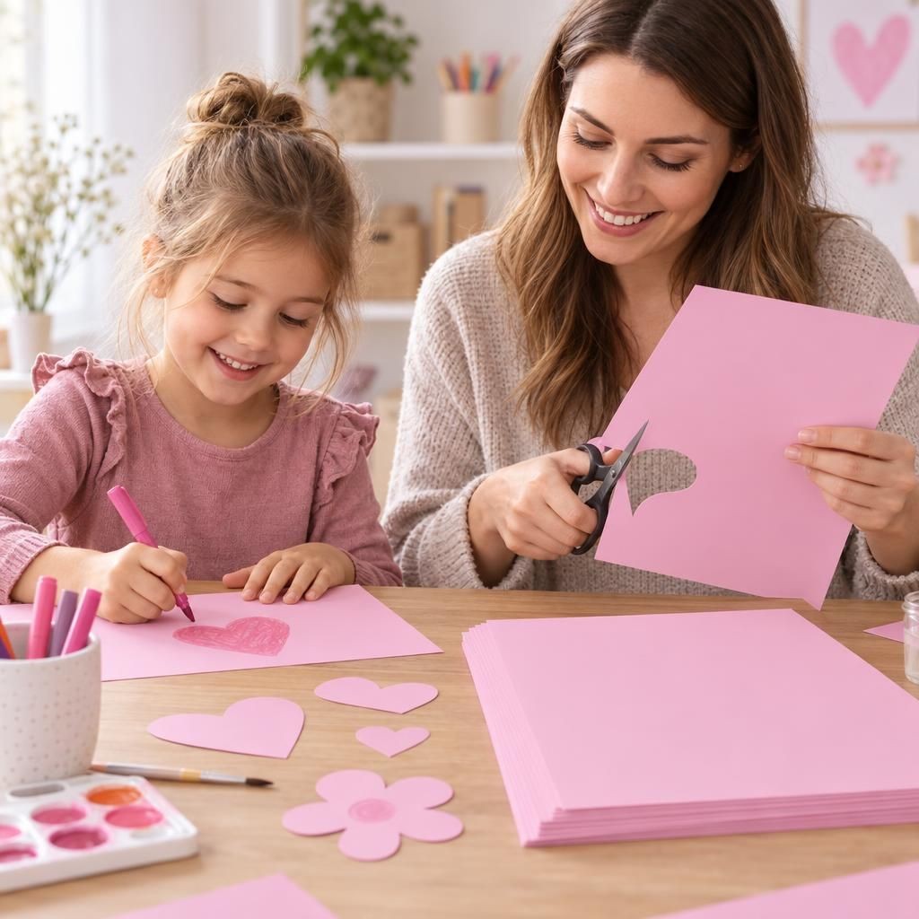 Mit Menschen – Fotokarton 300g/m2 rosa, 50x70 cm