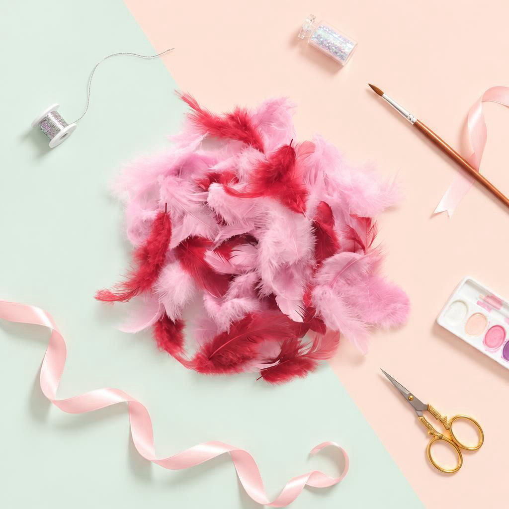 Generiert: [2766b74d-04f2-4796-9885-f26e1c5f6718:1] Hauptbild – Deco-Federn rosa-sortiert 10g