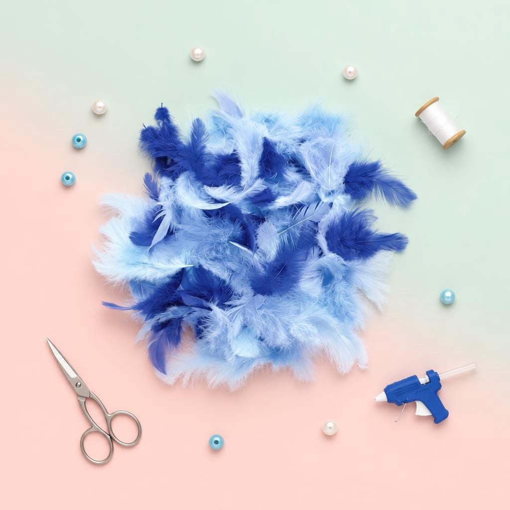 Generiert: [3deb5739-f294-4605-a384-873535dd449d:1] Hauptbild – Deco-Federn blau-sortiert 2g