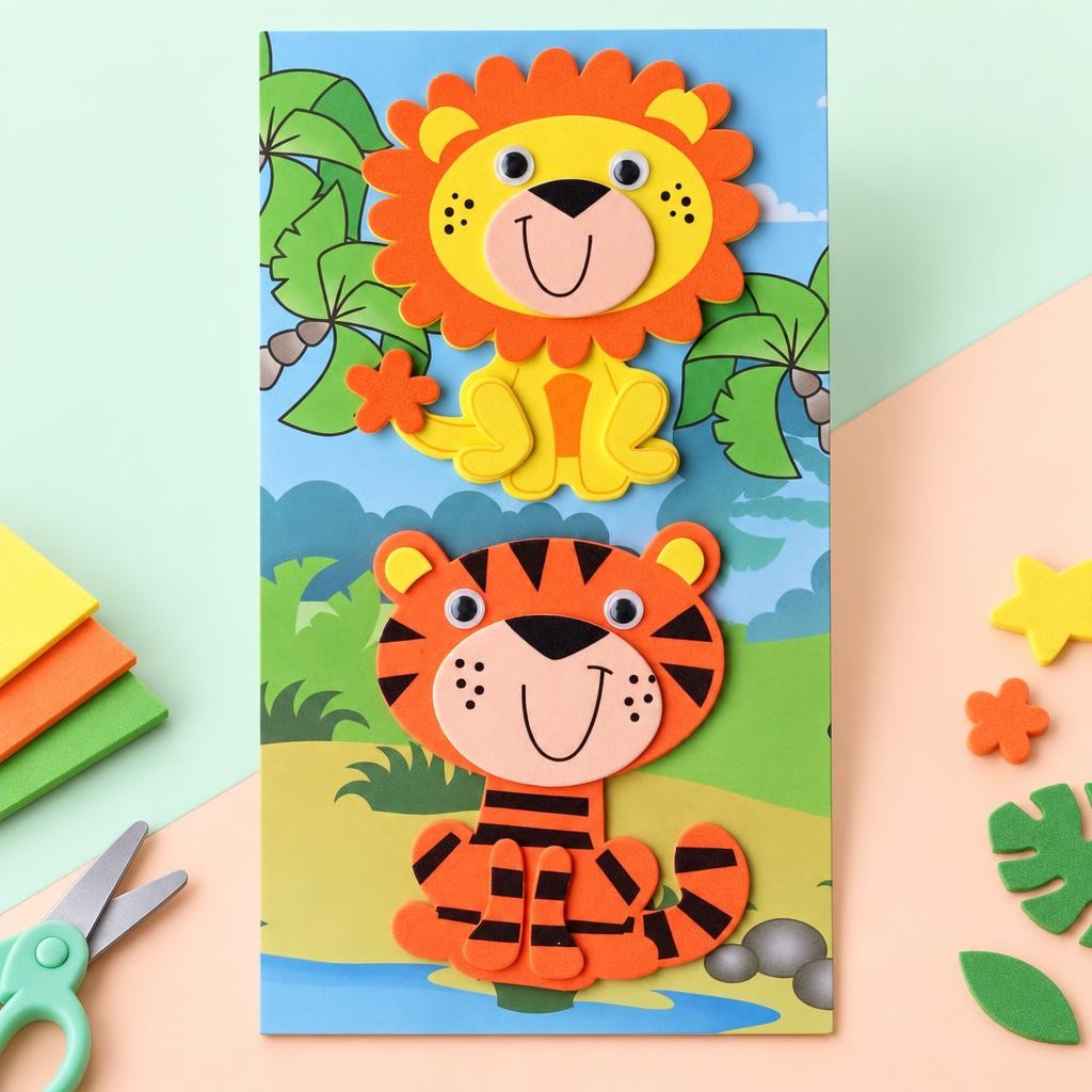 Hauptbild – 3D Moosgummi, Löwe/Tiger