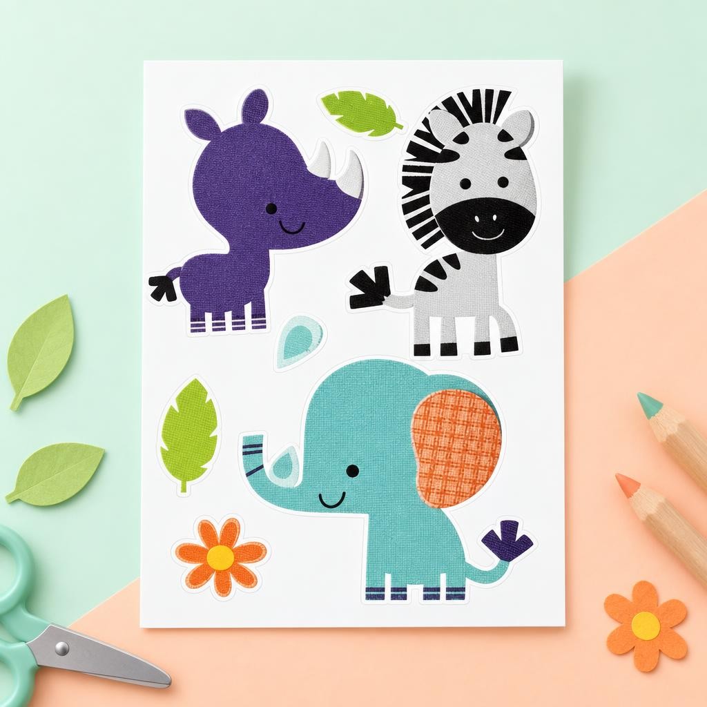 Hauptbild – 3D Moosgummi 8tl Zebra/Elefant