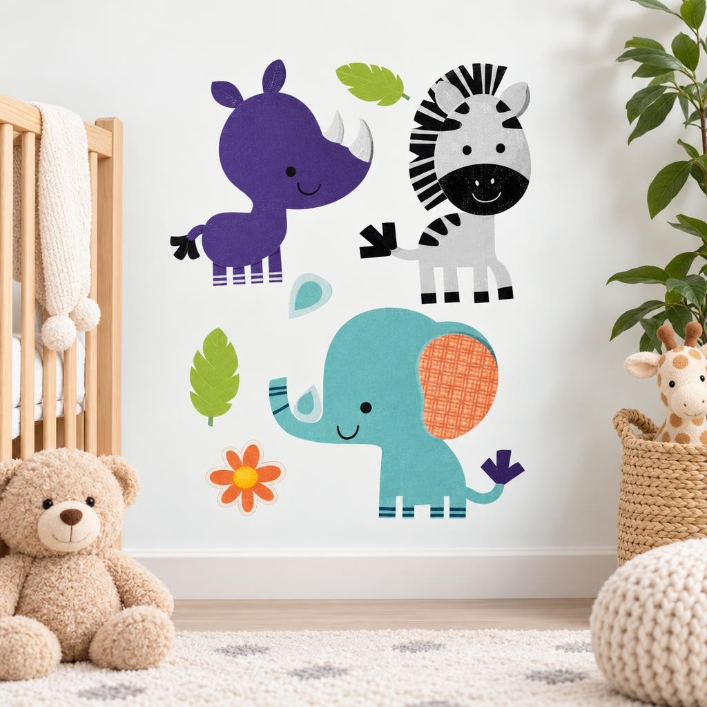 Freies Bild – 3D Moosgummi 8tl Zebra/Elefant