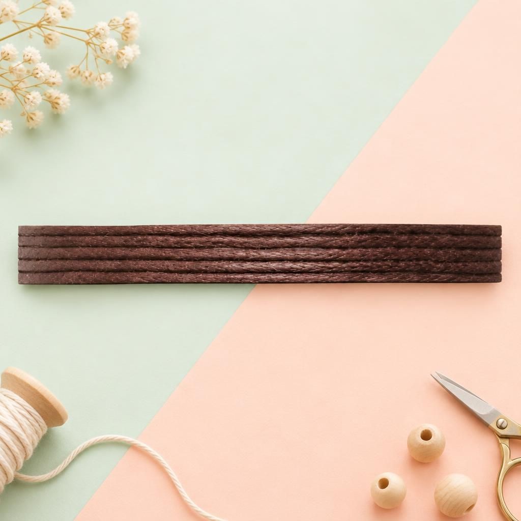 Generiert: [077256a5-20b5-4d5b-8161-23c302cbf595:1] Hauptbild – Baumwollkordel 1mm/5m d'braun