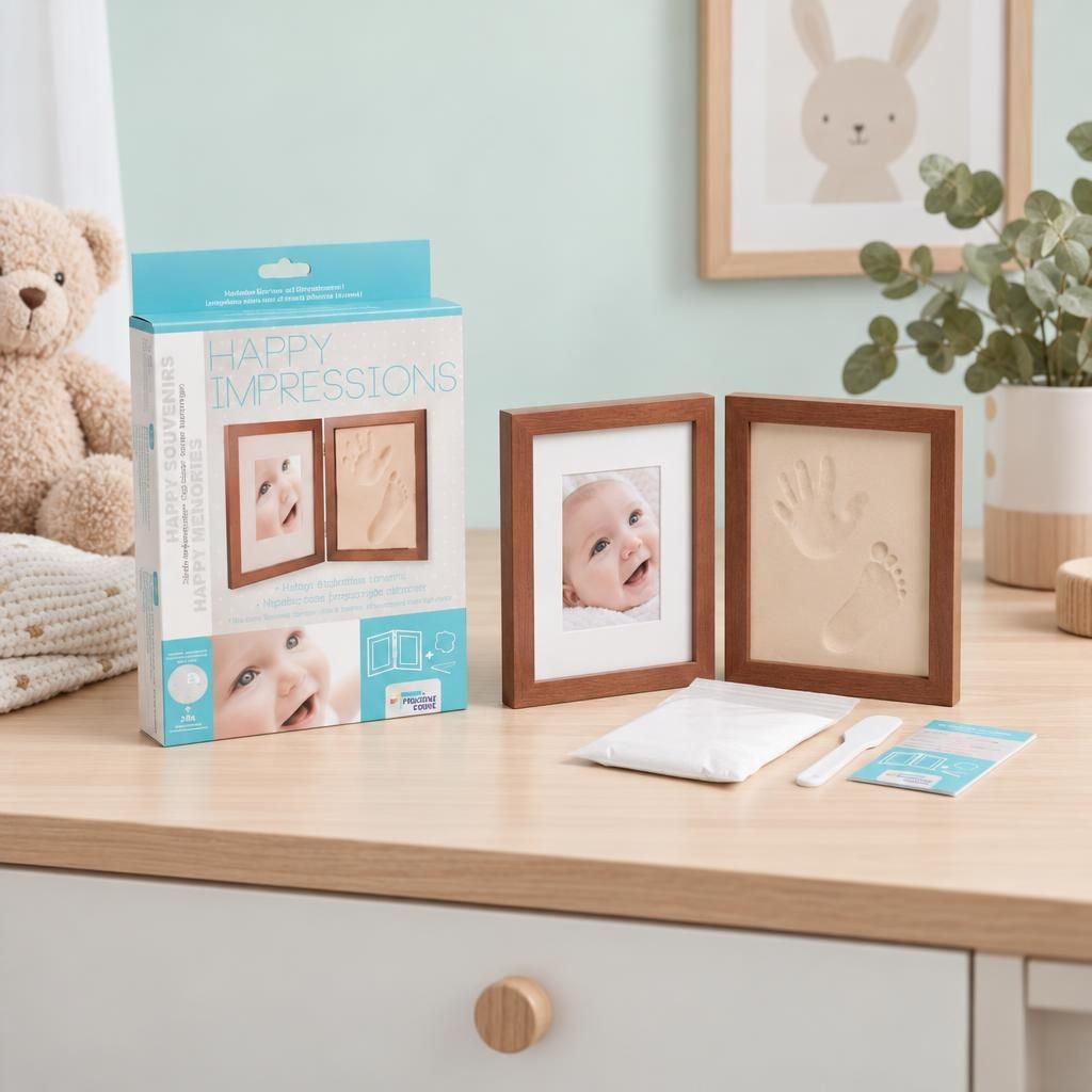 Fertiges Bastelwerk – Hand- & Fussabdruck Kreativ-Set Happy Impressions