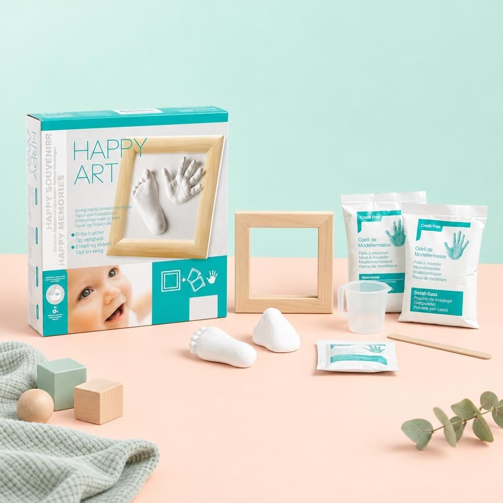 Hauptbild – 3D Handabdruck Set Happy Art – Erinnerungsabdruck