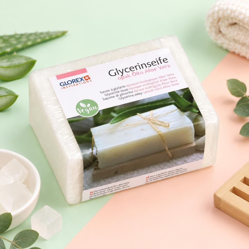 Generiert: [af607a61-54bd-42e4-a337-625379e37a73:1] Hauptbild – Glycerin-Seife Öko 500g mit Aloe Vera transparent