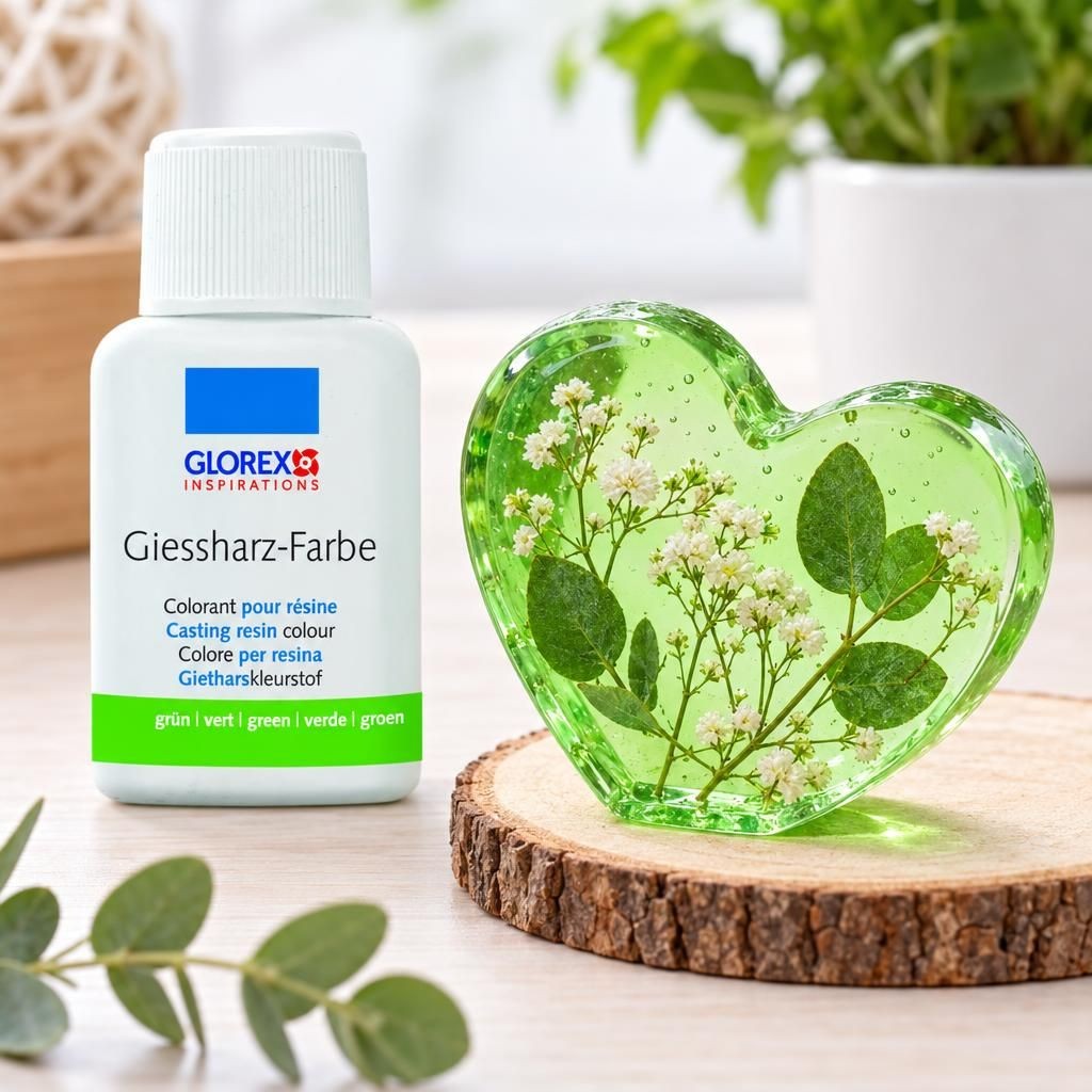Fertiges Bastelwerk – Gießharz-Farbe 20ml grün