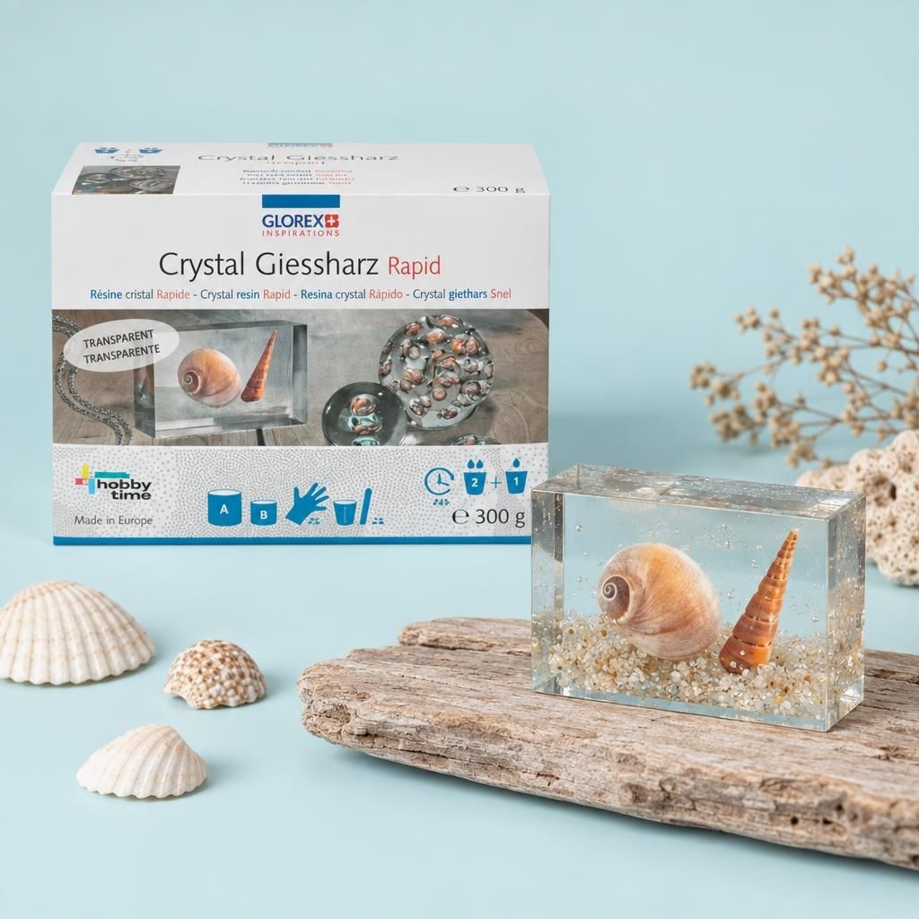 Fertiges Bastelwerk – Crystal-Giessharz 300g Rapid