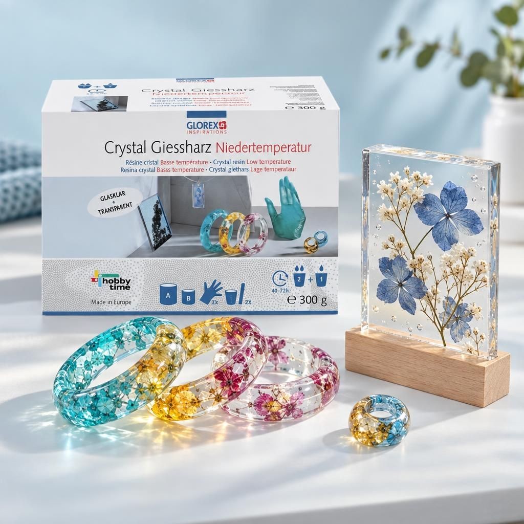 Fertiges Bastelwerk – Crystal-Giessharz 300g